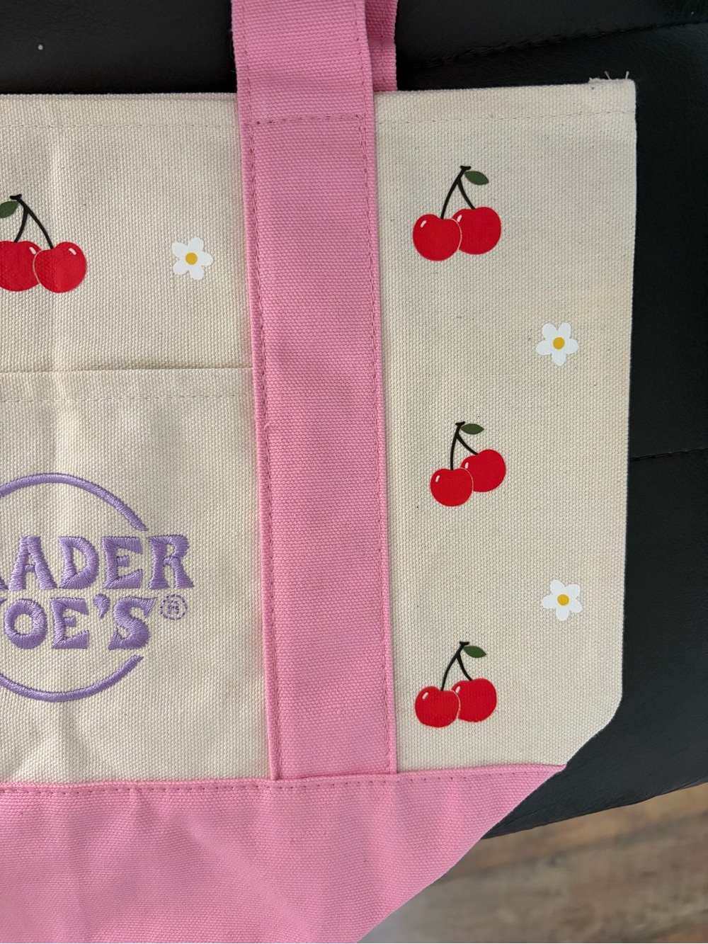 Customized Mini Pink Pastel Canvas Trader Joe’s Tote Bag - Picture 5 of 6